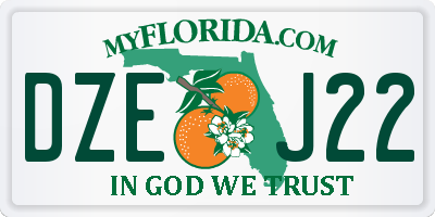 FL license plate DZEJ22