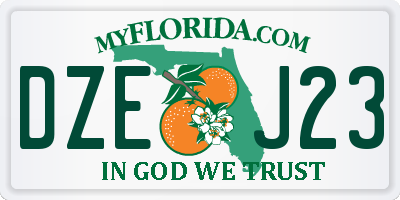 FL license plate DZEJ23