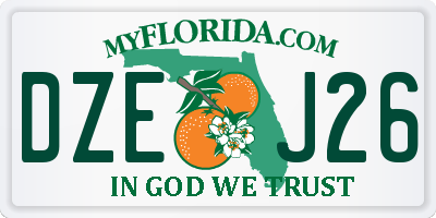 FL license plate DZEJ26