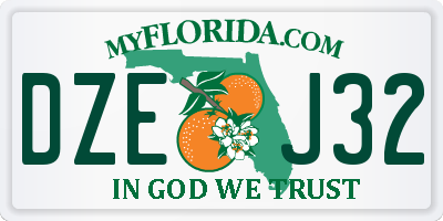 FL license plate DZEJ32