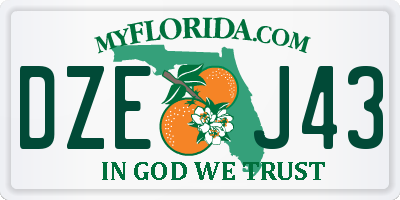 FL license plate DZEJ43