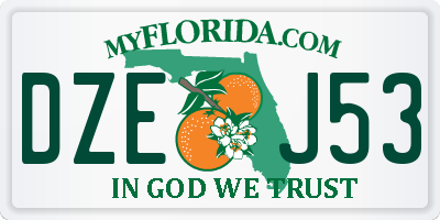 FL license plate DZEJ53