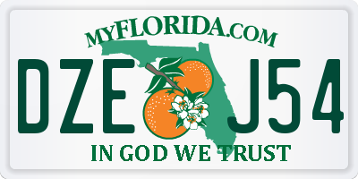 FL license plate DZEJ54