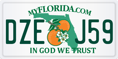 FL license plate DZEJ59