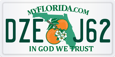 FL license plate DZEJ62