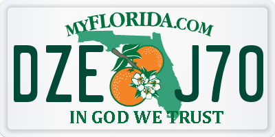 FL license plate DZEJ70