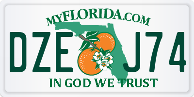 FL license plate DZEJ74