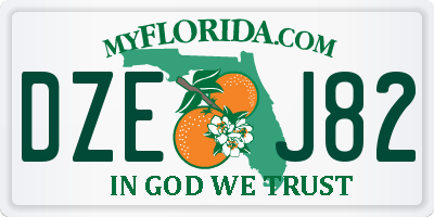 FL license plate DZEJ82