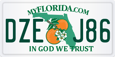 FL license plate DZEJ86