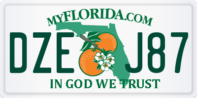 FL license plate DZEJ87