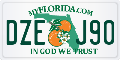FL license plate DZEJ90