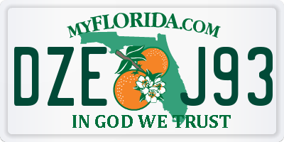 FL license plate DZEJ93