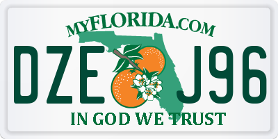 FL license plate DZEJ96