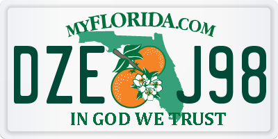 FL license plate DZEJ98