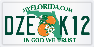 FL license plate DZEK12