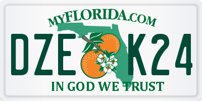 FL license plate DZEK24
