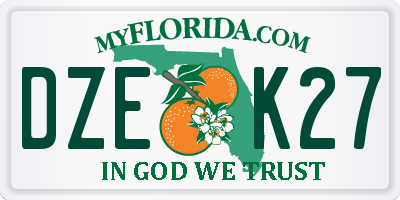 FL license plate DZEK27