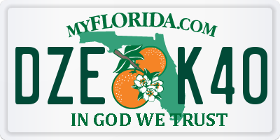 FL license plate DZEK40