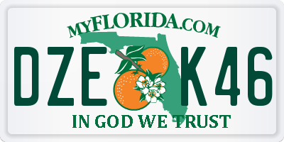 FL license plate DZEK46