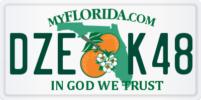FL license plate DZEK48