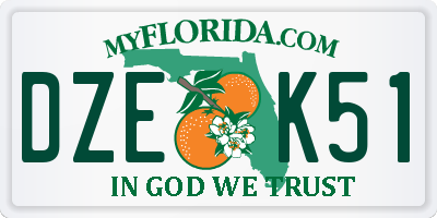 FL license plate DZEK51