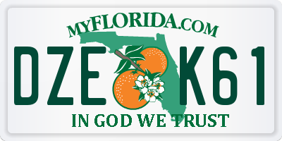 FL license plate DZEK61