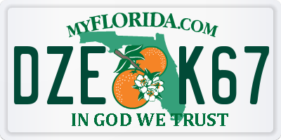 FL license plate DZEK67