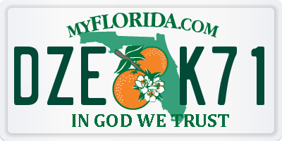FL license plate DZEK71