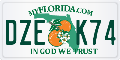 FL license plate DZEK74