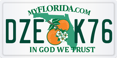 FL license plate DZEK76