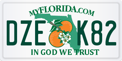 FL license plate DZEK82