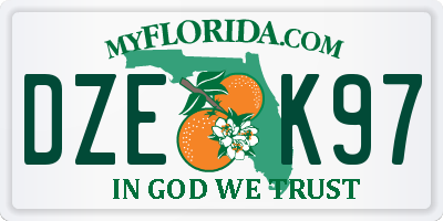 FL license plate DZEK97