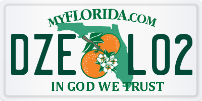 FL license plate DZEL02