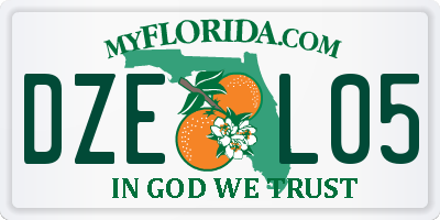 FL license plate DZEL05