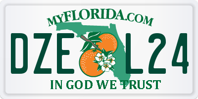 FL license plate DZEL24