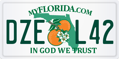 FL license plate DZEL42