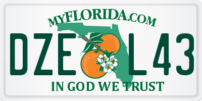 FL license plate DZEL43