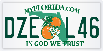 FL license plate DZEL46