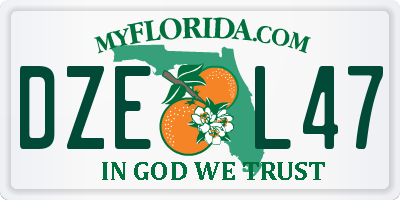 FL license plate DZEL47