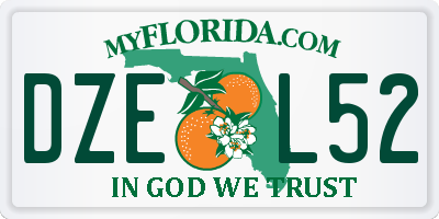 FL license plate DZEL52