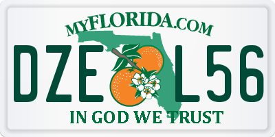 FL license plate DZEL56