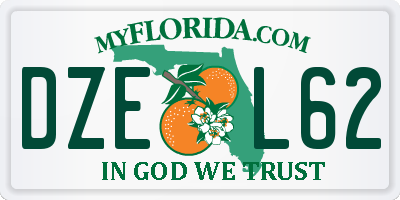 FL license plate DZEL62