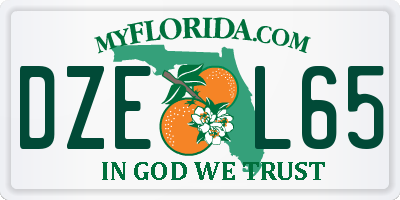 FL license plate DZEL65
