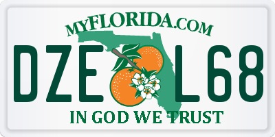 FL license plate DZEL68