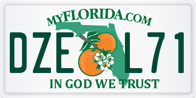 FL license plate DZEL71