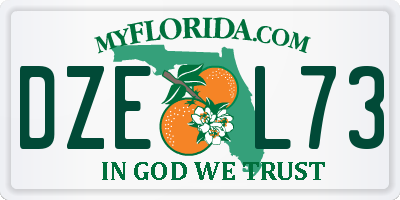FL license plate DZEL73
