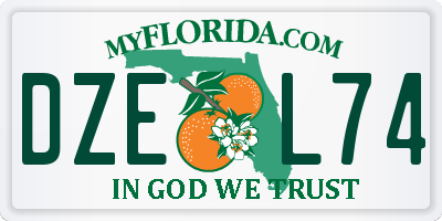 FL license plate DZEL74