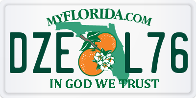 FL license plate DZEL76