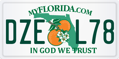 FL license plate DZEL78