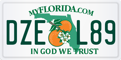FL license plate DZEL89
